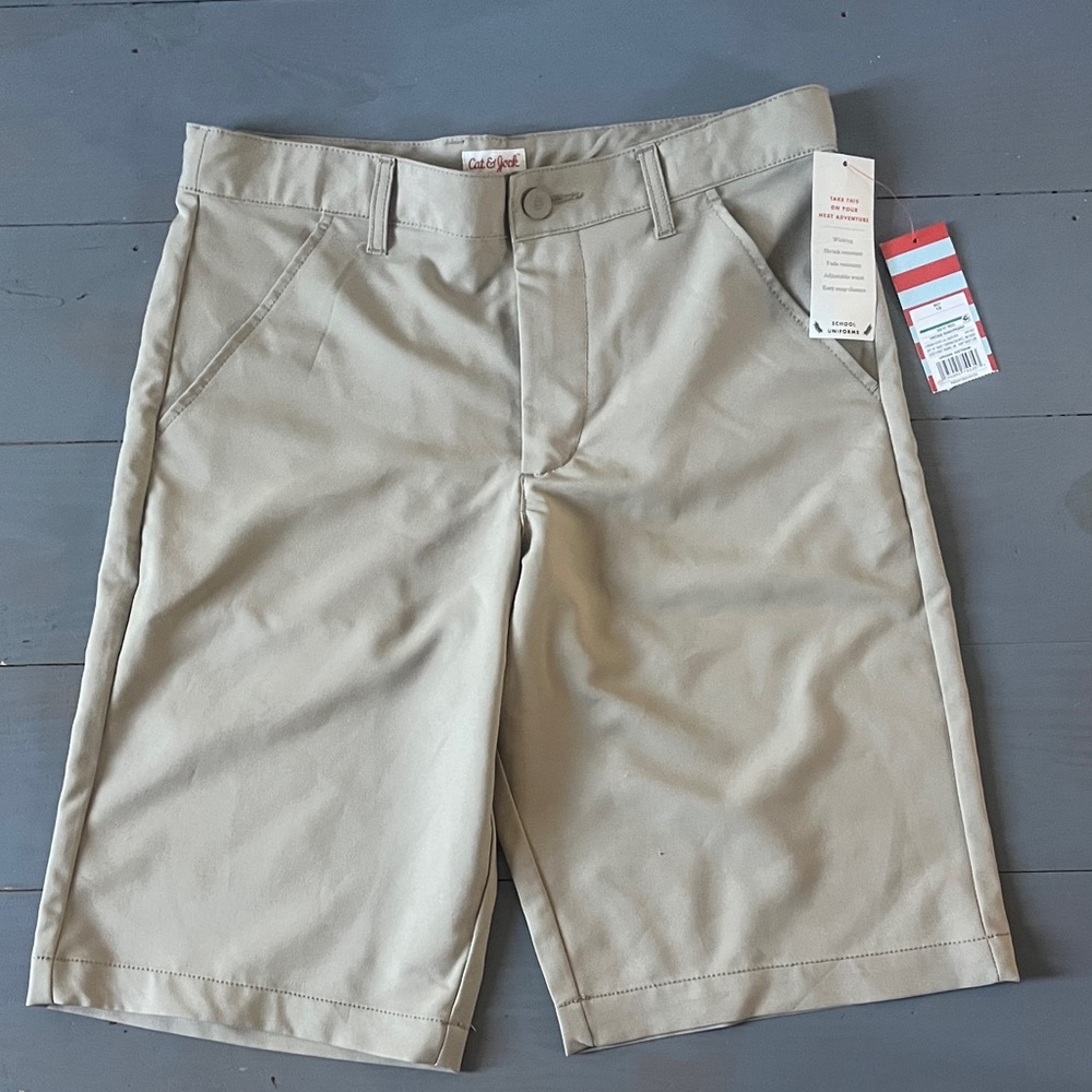 Cat & Jack Tan Boy’s Size 16  Flat-Front Shorts